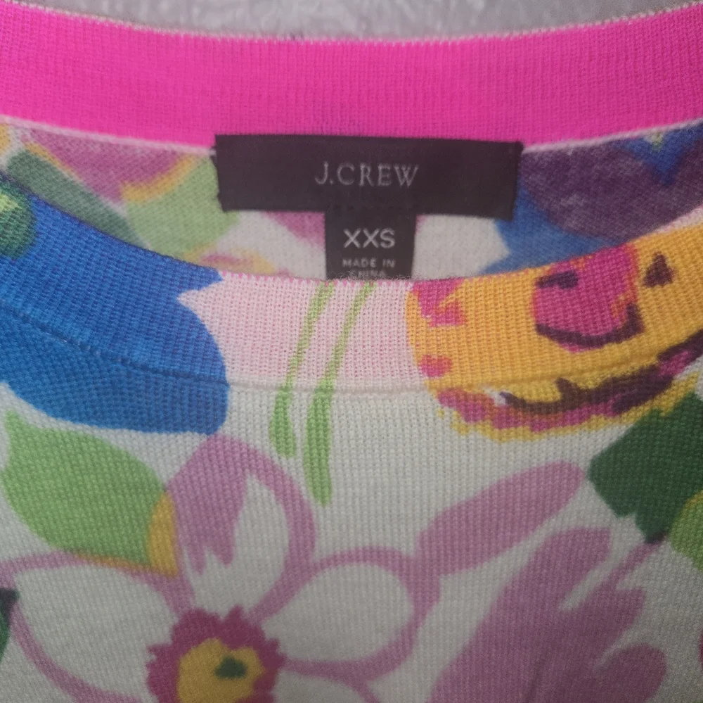 J. Crew Margot Sweater In Garden Print Size XXS
